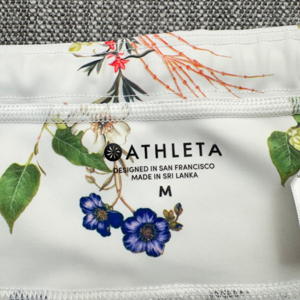 Athleta Contender Blossom Floral 7/8 Running Tights Medium Side Stripe - Picture 6 of 16